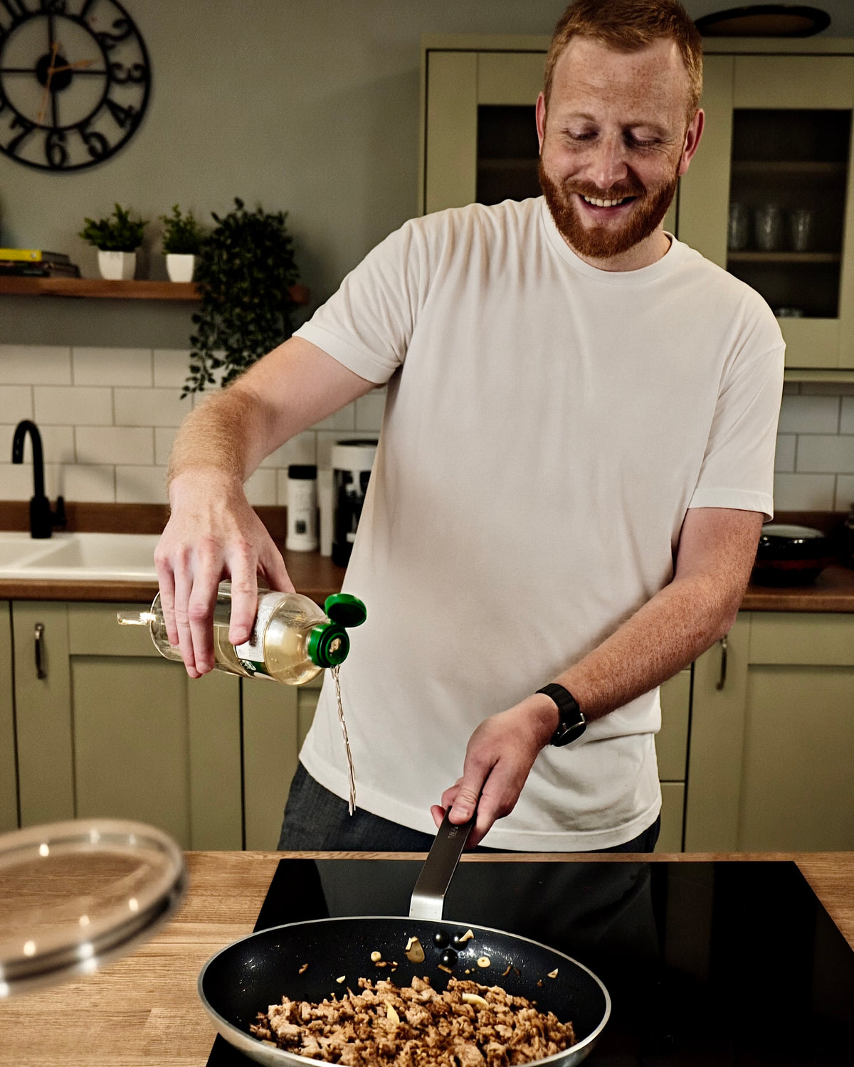 Ollie cooking in the Slurpped kitchen