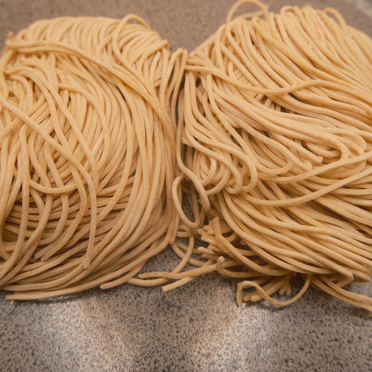 Hakata style noodles, the two portions in a pack side by side