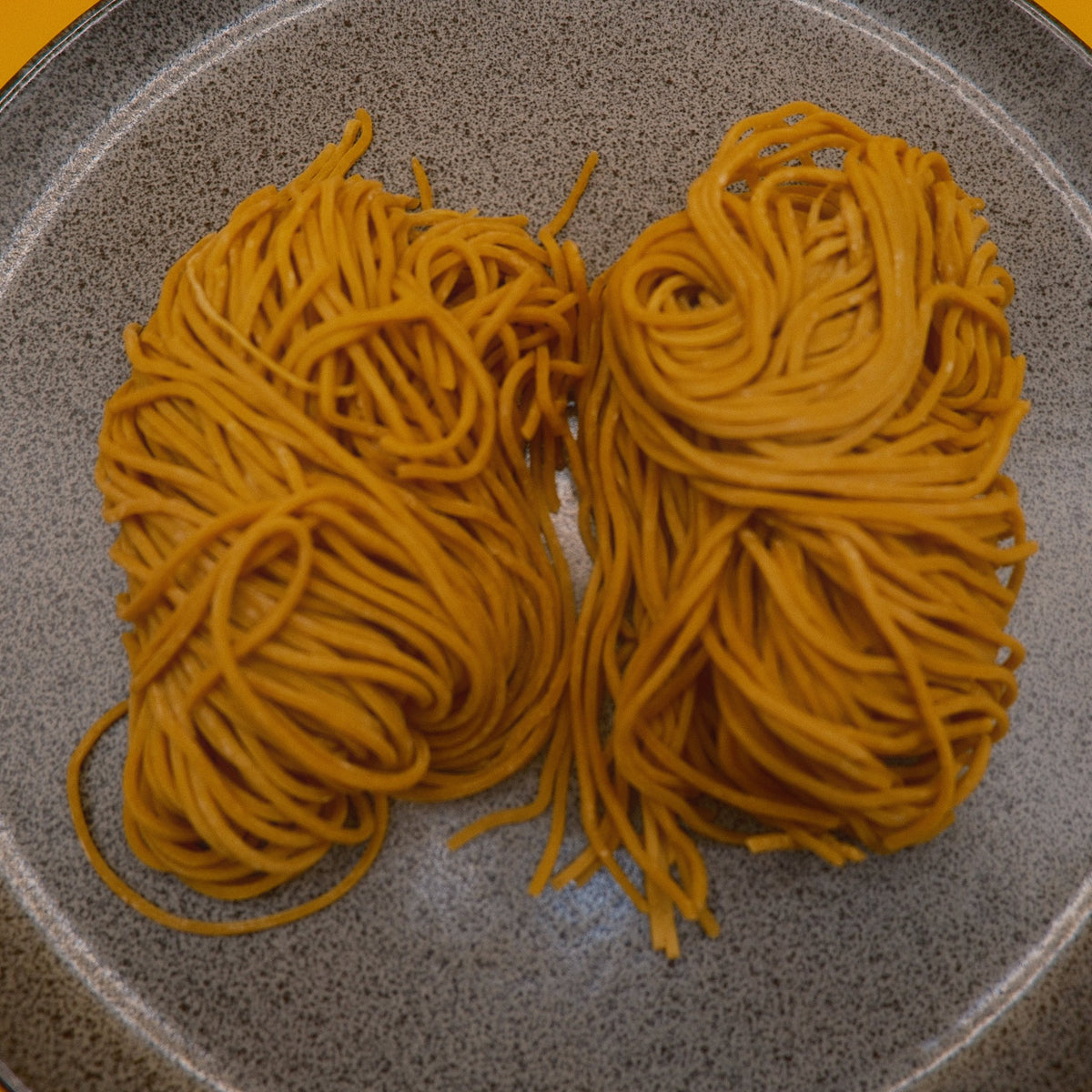Sapporo style noodles from above, the two portions in a pack